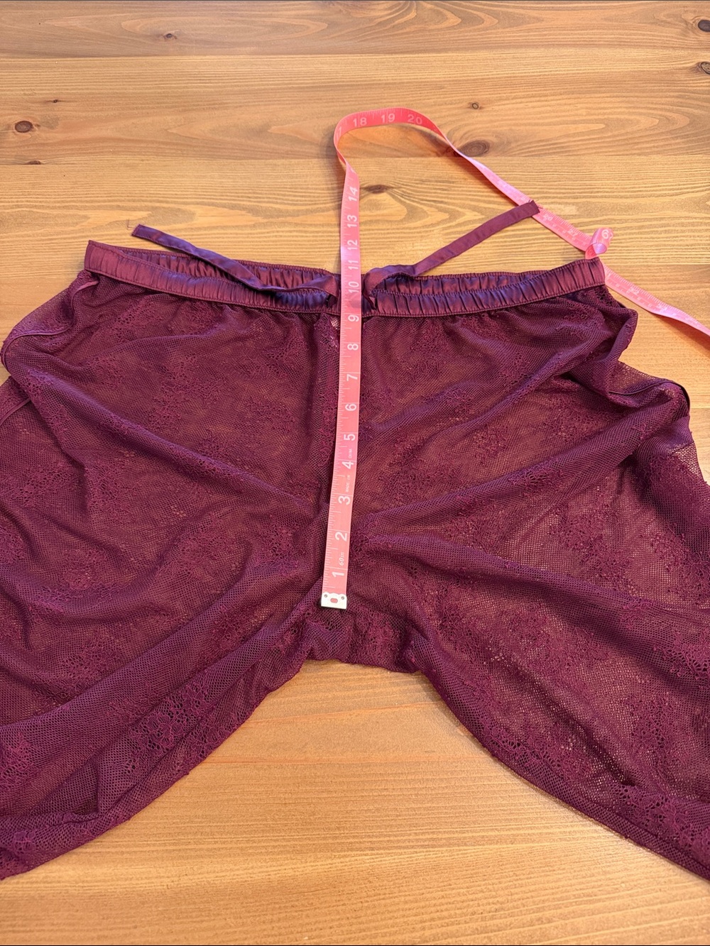 Victoria's Secret Sheer Lace Cover-Up Pants Burgundy Resort Lingerie M - Picture 13 of 13